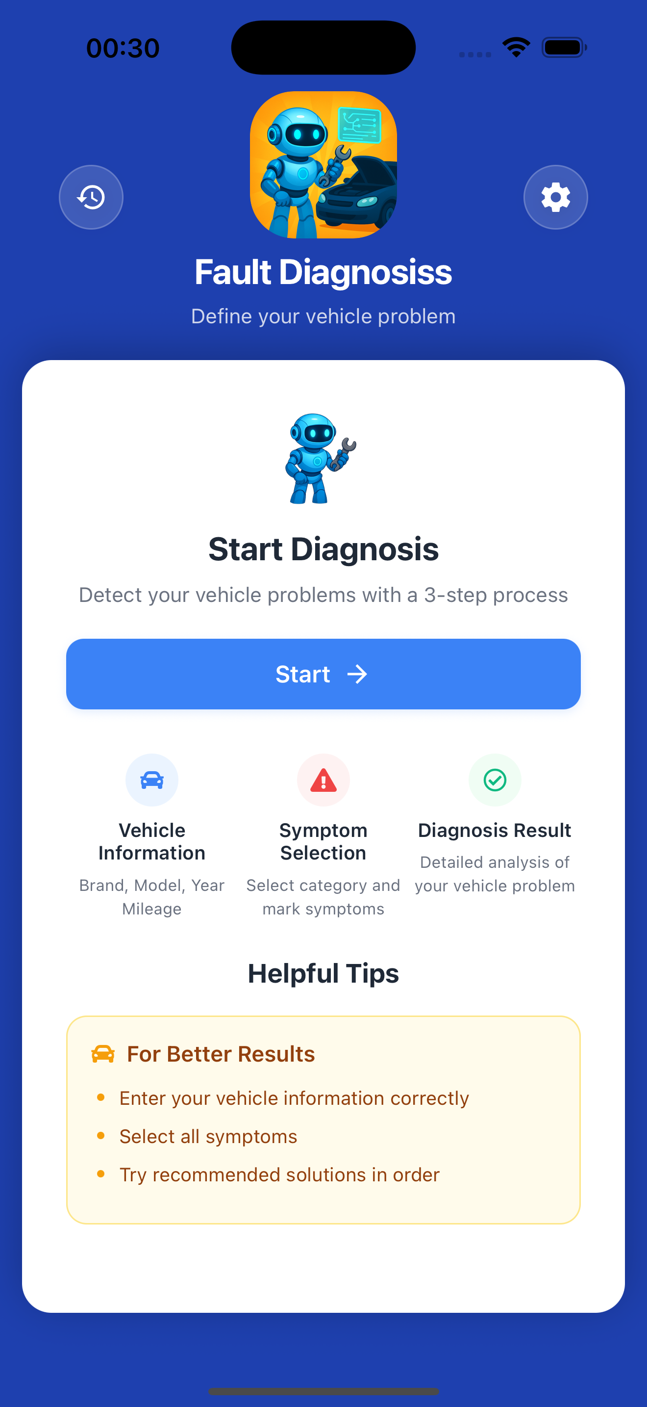 CarFix AI Ana Ekran